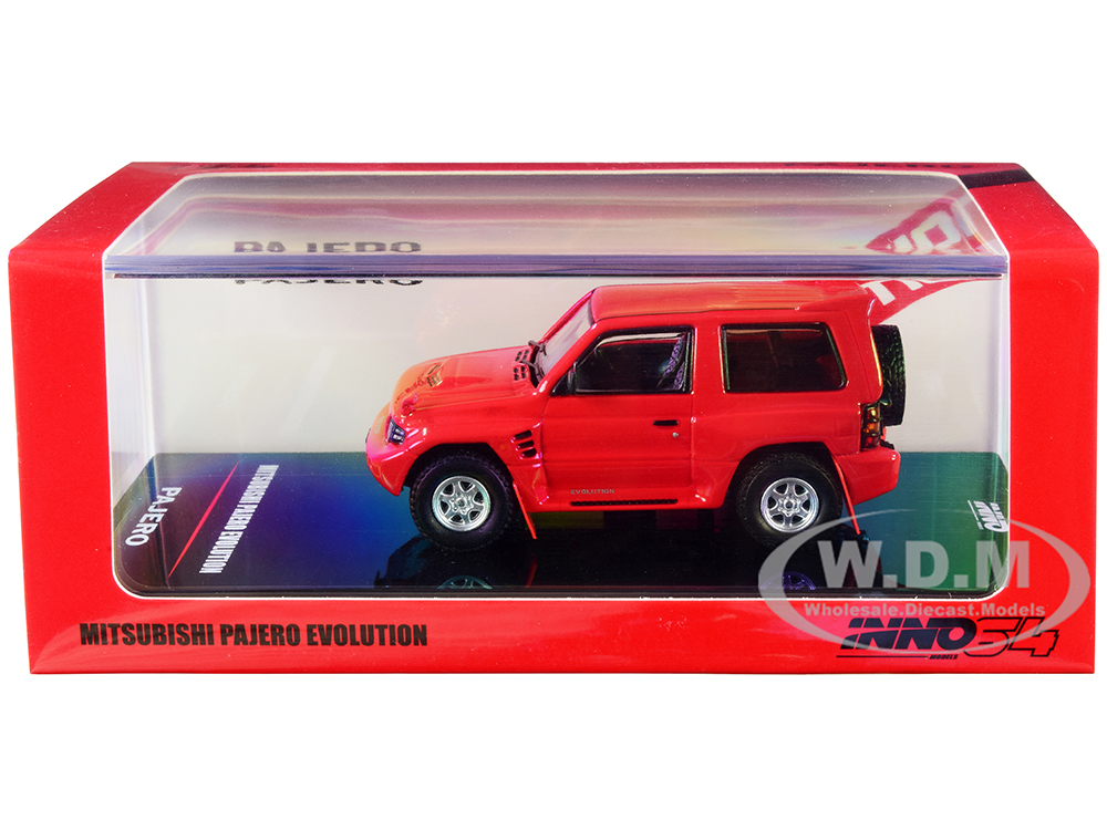 Mitsubishi Pajero Evolution RHD (Right Hand Drive) Red with Extra Wheels 1/64 Diecast Model Car by Inno Models
