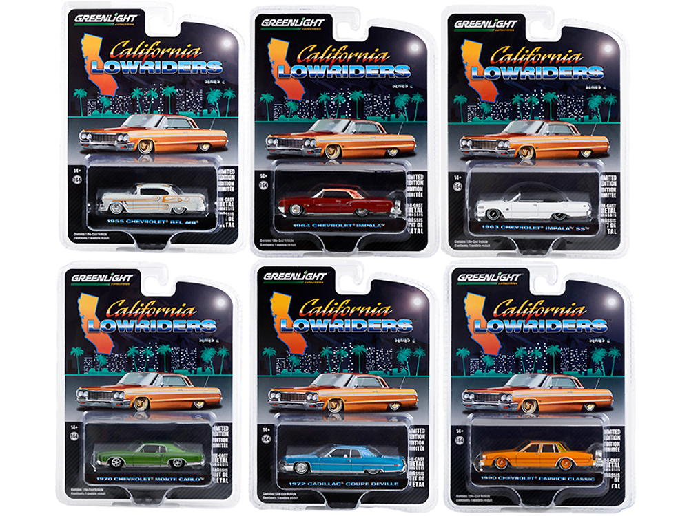 "California Lowriders" Set of 6 pieces Series 2 1/64 Diecast Model Cars by Greenlight