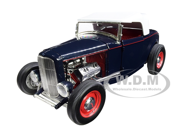 1932 Ford Roadster Washington Blue With White Top Limited Edition To 500 Pieces Worldwide 1/18 Diecast Model Car By Acme