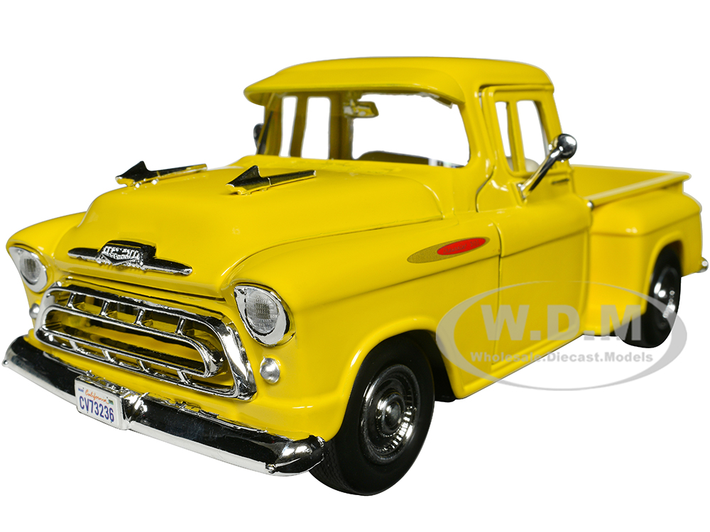 1957 Chevrolet 3100 Stepside Pickup Truck Yellow Timeless Legends Series 1/24 Diecast Model Car by Motormax