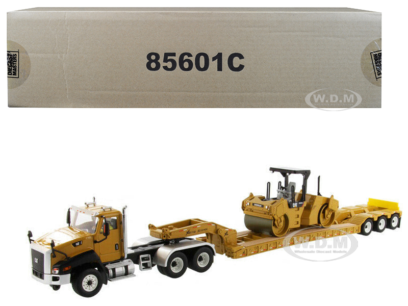 Cat Caterpillar Ct660 Day Cab With Xl 120 Low-profile Hdg Lowboy Trailer And Cat Caterpillar Cb-534d Xw Vibratory Asphalt Compactor And Operator "cor