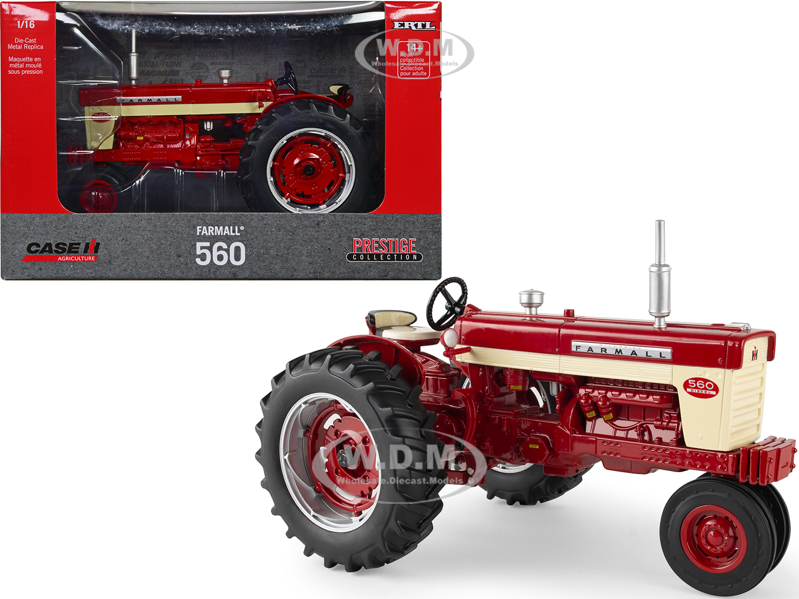 Farmall 560 Narrow Front Tractor Red Case IH Agriculture Series Prestige Collection 1/16 Diecast Model by ERTL TOMY