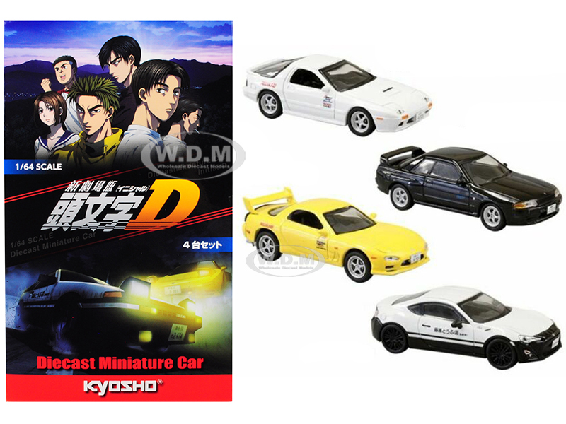 Set Of 4 Cars From "initial D" (2016) Movie 1/64 Diecast Model Cars By Kyosho