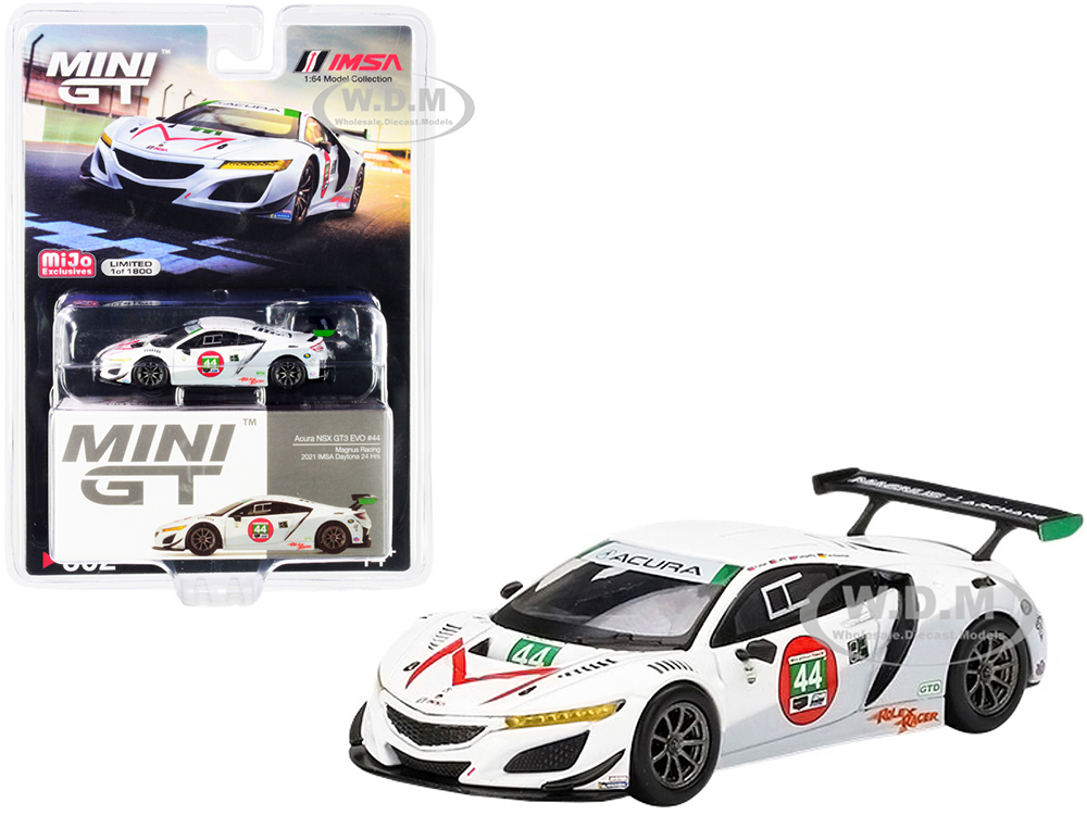 Acura NSX GT3 EVO 44 "Magnus Racing" IMSA Daytona 24H (2021) Limited Edition to 1800 pieces Worldwide 1/64 Diecast Model Car by True Scale Miniatures