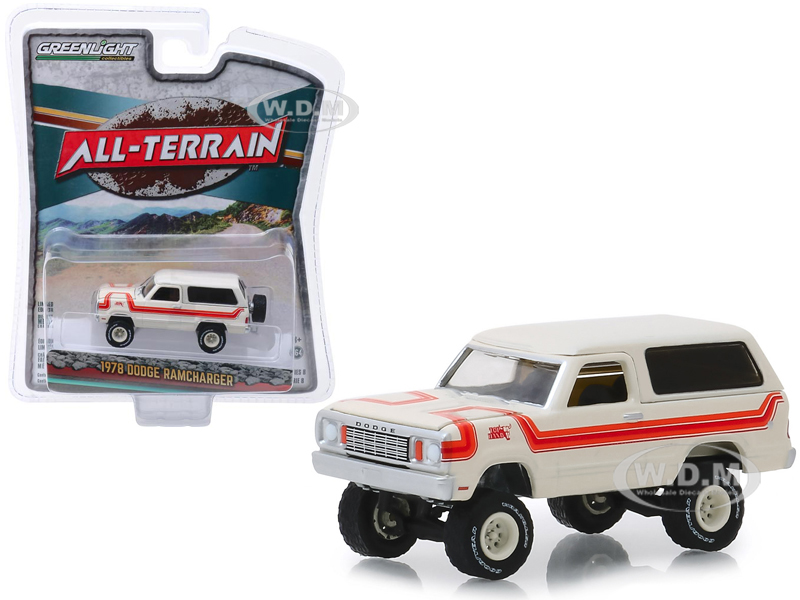 1978 Dodge Ramcharger "top Hand" Cream With Stripes "all Terrain" Series 8 1/64 Diecast Model Car By Greenlight