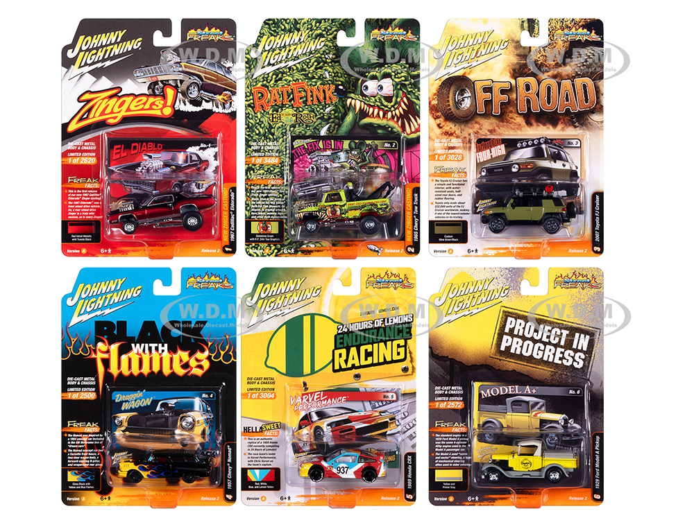 Street Freaks 2023 Set A of 6 Cars Release 2 1/64 Diecast Model Cars by Johnny Lightning