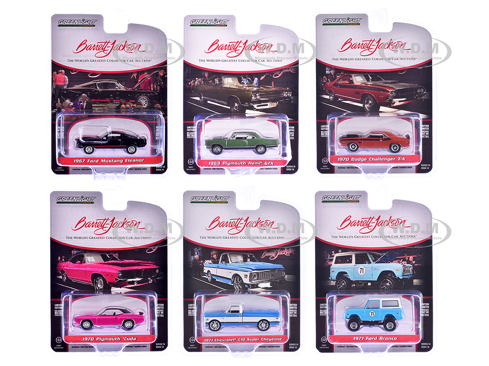 Barrett Jackson Scottsdale Edition Set of 6 Cars Series 14 1/64 Diecast Model Cars by Greenlight