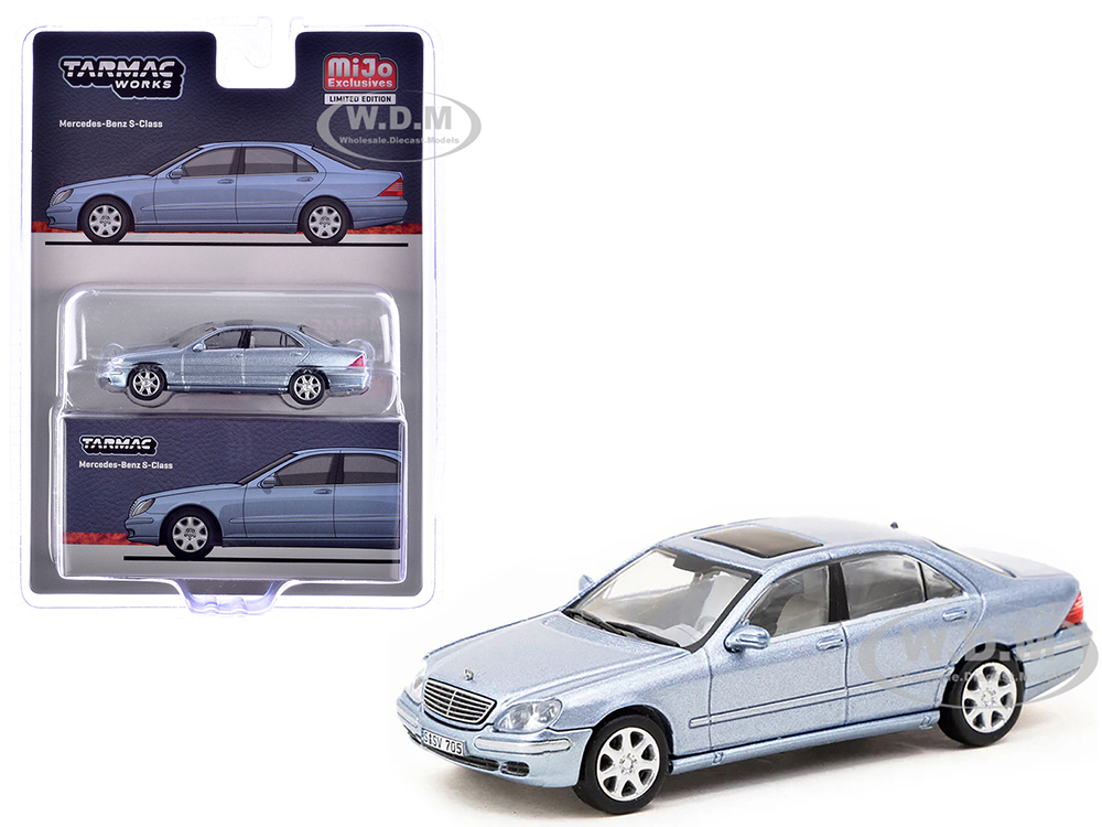 Mercedes-Benz S-Class Horizon Blue Metallic Global64 Series 1/64 Diecast Model by Tarmac Works