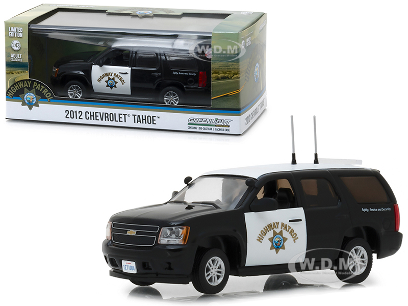 2012 Chevrolet Tahoe California Highway Patrol Black And White 1/43 Diecast Model Car By Greenlight