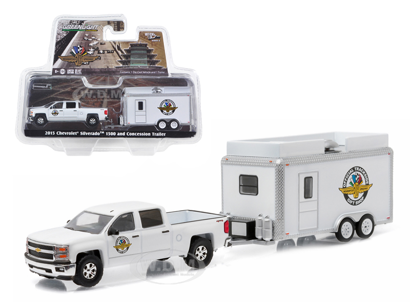 2015 Chevrolet Silverado 1500 And Ims Gift Shop Trailer Hitch & Tow Series 6 1/64 Diecast Model By Greenlight