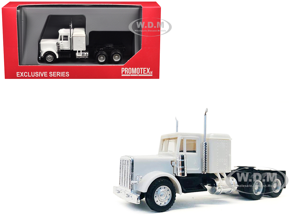 Peterbilt Sleeper Cab White 1/87 (HO) Plastic Model Car by Promotex