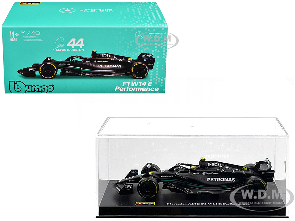 Mercedes-AMG F1 W14 E Performance #44 Lewis Hamilton Petronas Formula One F1 World Championship (2023) with Driver in Car 1/43 Diecast Model Car by Bburago