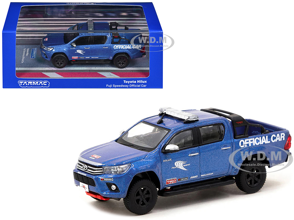 Toyota Hilux Pickup Truck RHD (Right Hand Drive) Fuji Speedway Official Car Blue Metallic Hobby64 Series 1/64 Diecast Model Car by Tarmac Works