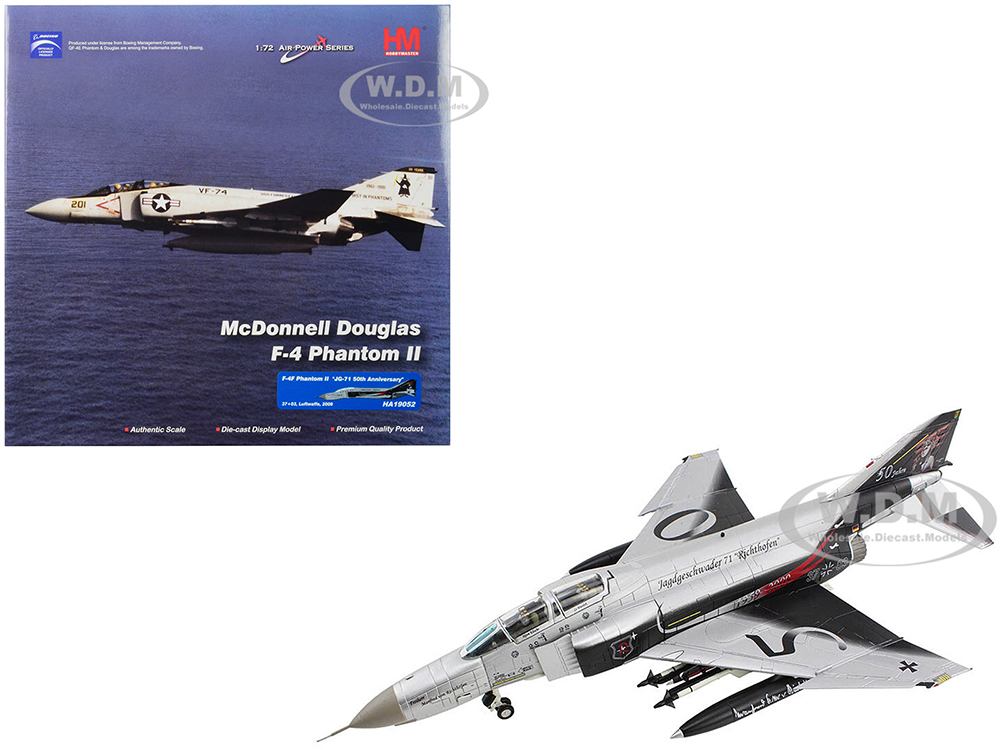 McDonnell Douglas F-4F Phantom II Fighter-Bomber Aircraft JG-71 50th Anniversary Luftwaffe (2009) German Air Force Air Power Series 1/72 Diecast Model by Hobby Master