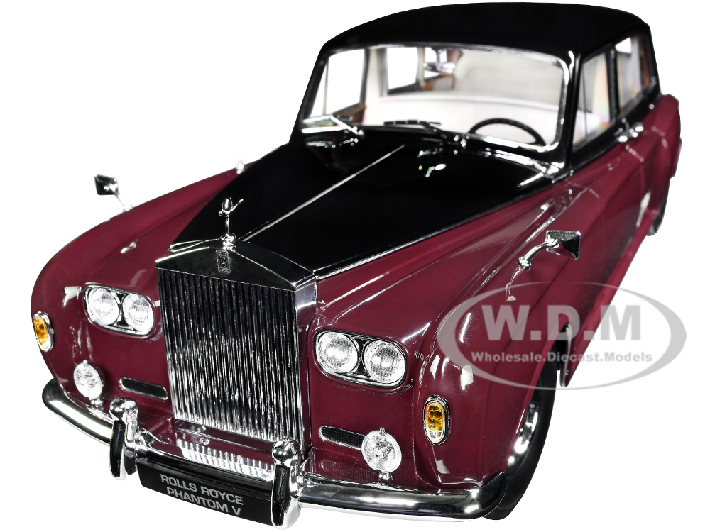 1964 Rolls Royce Phantom V Duotone Royal Garnet Red and Masons Black 1/18 Diecast Model Car by Paragon Models