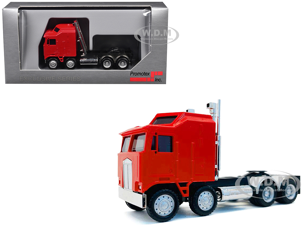 K100 5 Bar Grill Twin Steer Truck Tractor Red 1/87 (HO) Plastic Model Car by Promotex