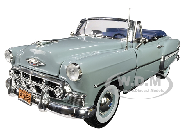 1953 Chevrolet Bel Air Open Convertible Horizon Blue 1/18 Diecast Model Car By Sunstar