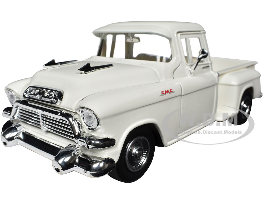 1957 GMC Blue Chip Pickup Truck White Timeless Legends Series 1/24 Diecast Model Car by Motormax