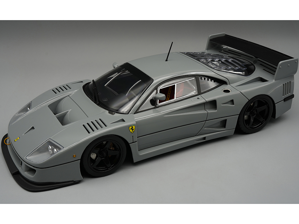 Ferrari F40 LM Grigio Medio Gray with Black Wheels Press Version (1996) Mythos Series Limited Edition to 90 pieces Worldwide 1/18 Model Car by Tecnomodel