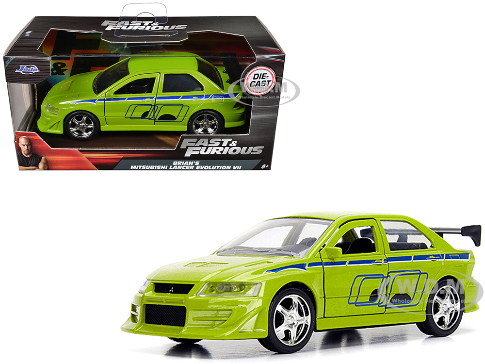 Brians Mitsubishi Lancer Evolution VII Green Fast &amp; Furious Movie 1/32 Diecast Model Car by Jada