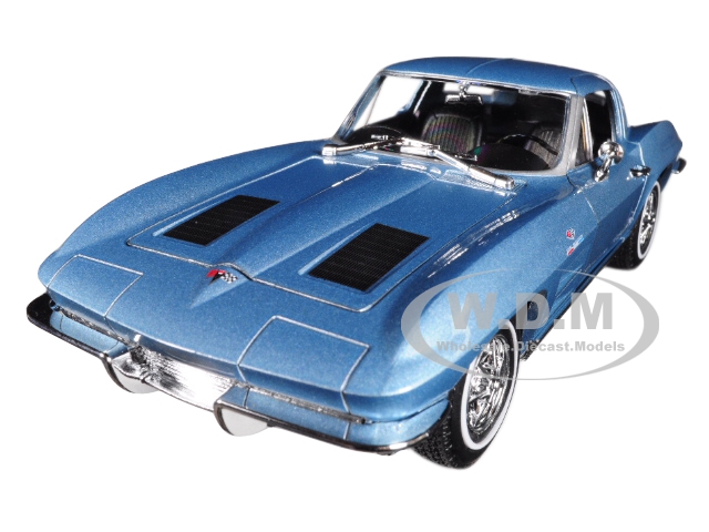 1963 Chevrolet Corvette Metallic Light Blue 1/24-1/27 Diecast Model Car By Welly