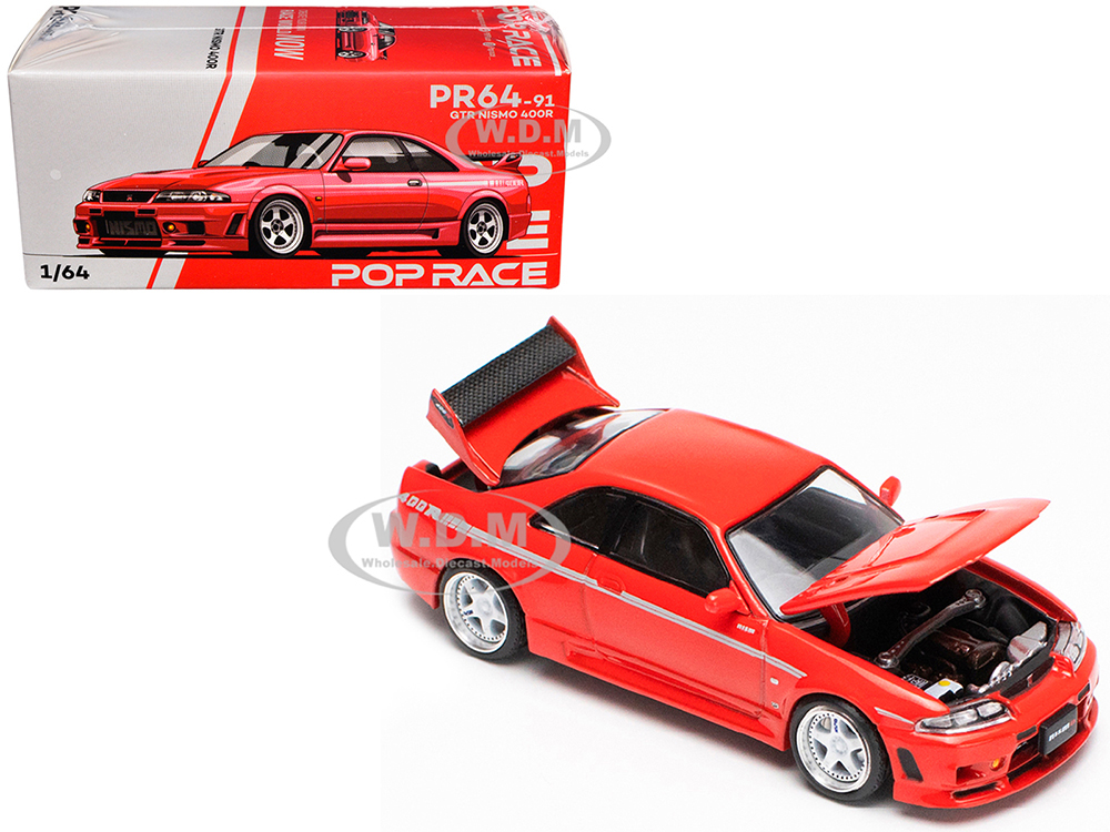 GTR Nismo 400R RHD (Right Hand Drive) Red 1/64 Diecast Model Car by Pop Race