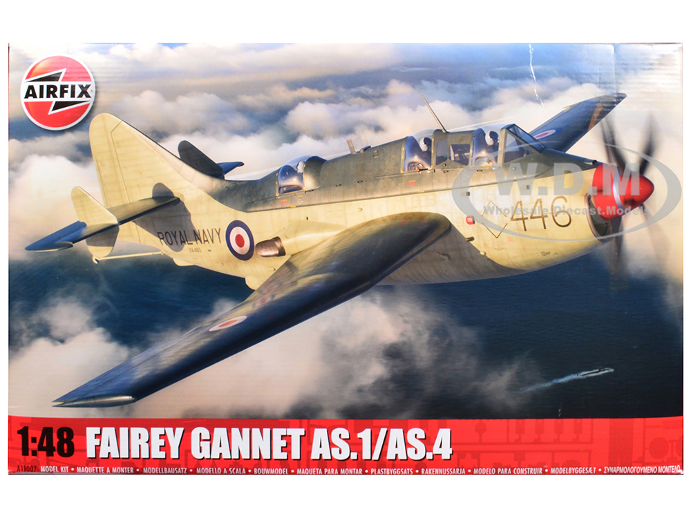 Level 4 Model Kit Fairey Gannet AS.1/AS.4 Aircraft With 3 Scheme Options 1/48 Plastic Model Kit By Airfix