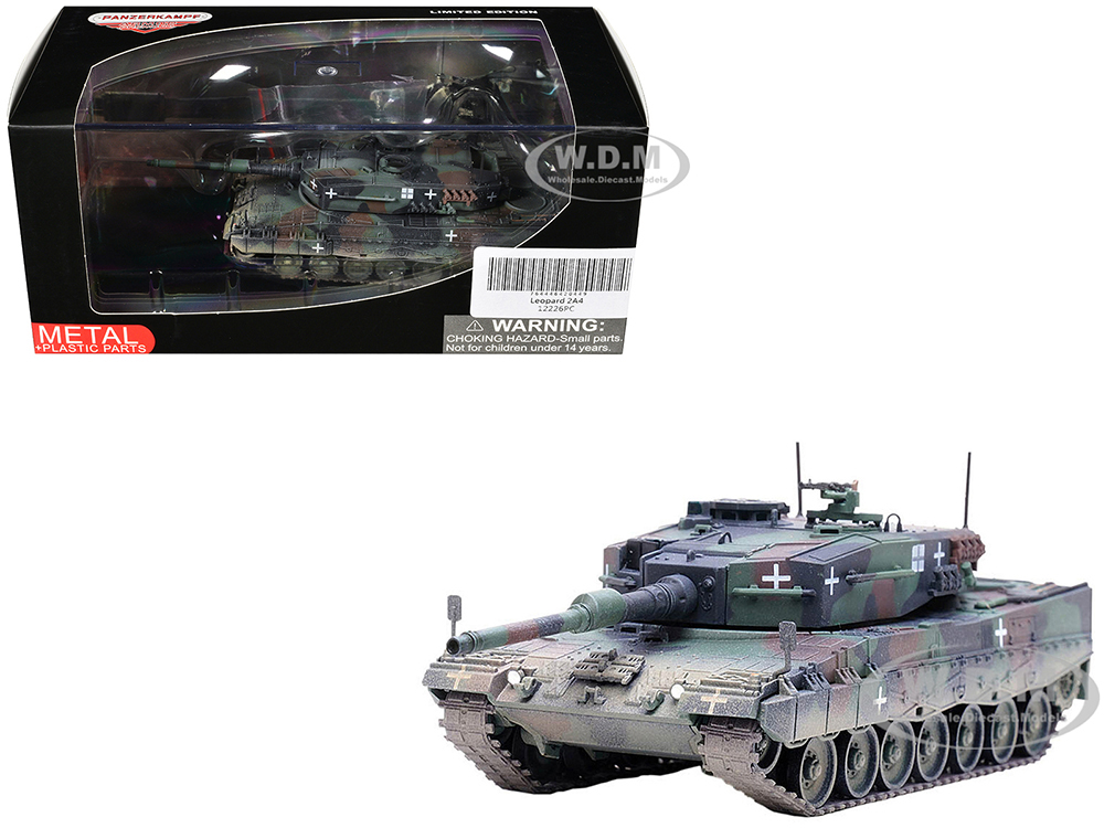 Leopard 2A4 Main Battle Tank with Snorkel 3-Tone Camouflage Ukrainian Army Armor Premium Series 1/72 Diecast Model by Panzerkampf