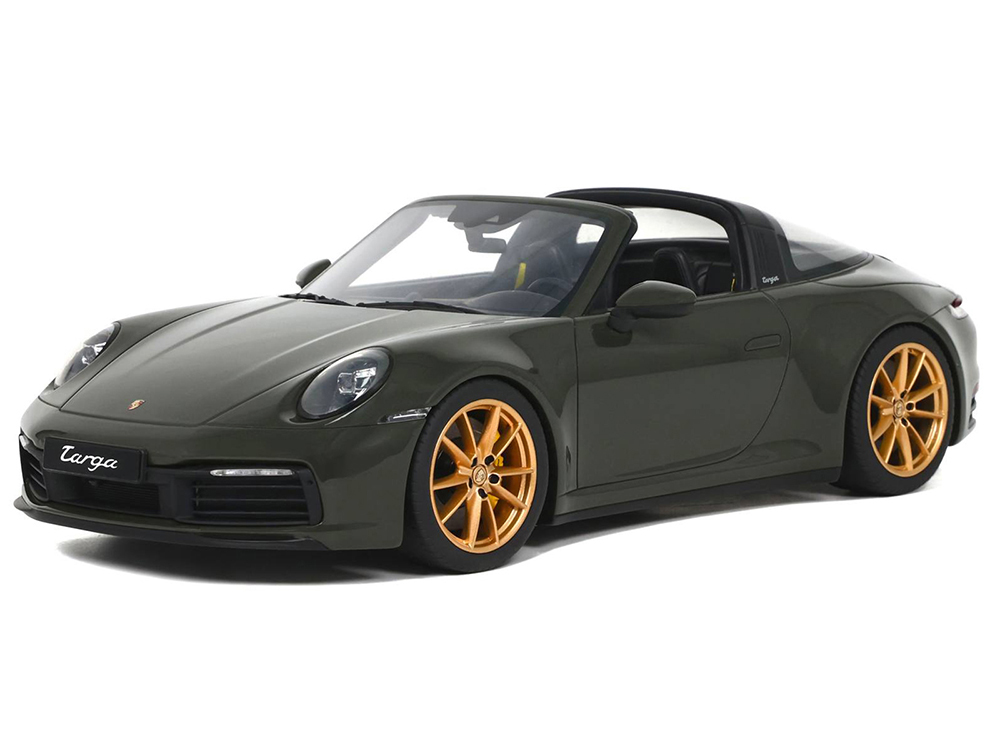 2020 Porsche 992 Targa 4S Dark Green 1/18 Model Car by GT Spirit