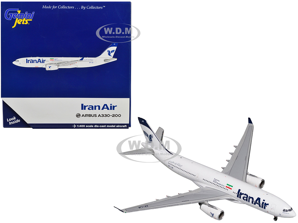 Airbus A330-200 Commercial Aircraft Iran Air White 1/400 Diecast Model Airplane by GeminiJets