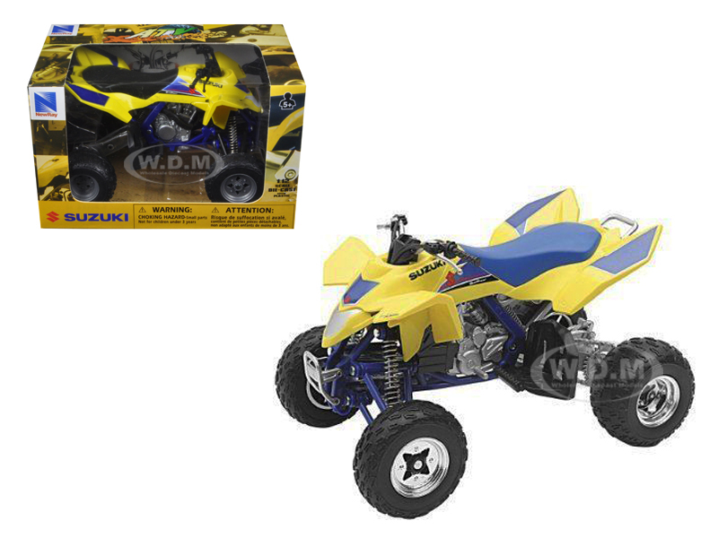 Suzuki Quad Racer R450 Yellow/blue Atv Motorcycle 1/12 Diecast Model By New Ray