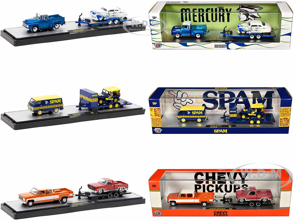 Auto Haulers Set of 3 Trucks Release 73 Limited Edition to 9000 pieces Worldwide 1/64 Diecast Model Cars by M2 Machines