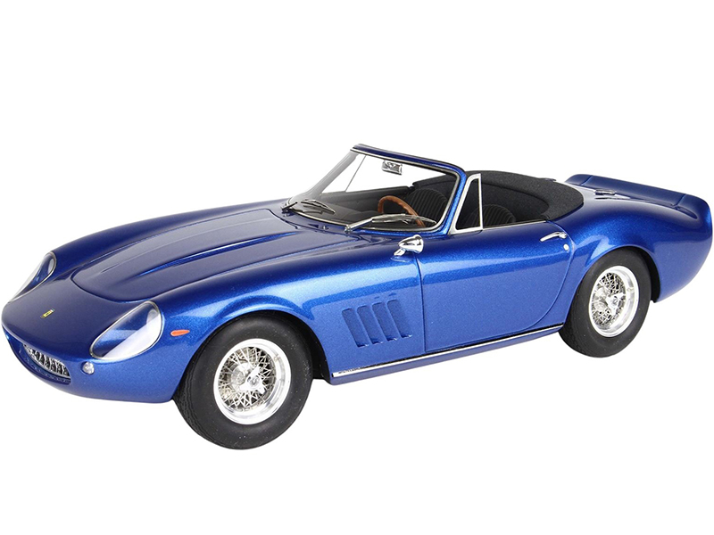 1967 Ferrari 275 GTS/4 NART S/N 10453 Blue Metallic (Owned by Steve McQueen) with DISPLAY CASE Limited Edition to 200 pieces Worldwide 1/18 Model Car by BBR