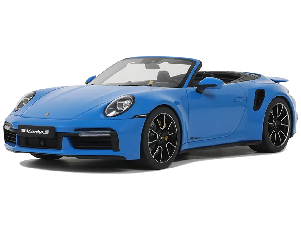 2020 Porsche 911 (992) Turbo S Cabriolet Blue 1/18 Model Car by GT Spirit