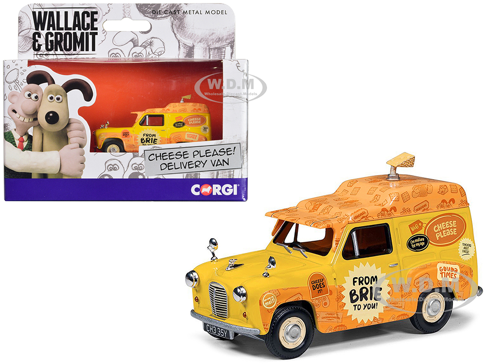 Austin A35 Van RHD (Right Hand Drive) Yellow Cheese Please Wallace &amp; Gromit Diecast Model Car by Corgi