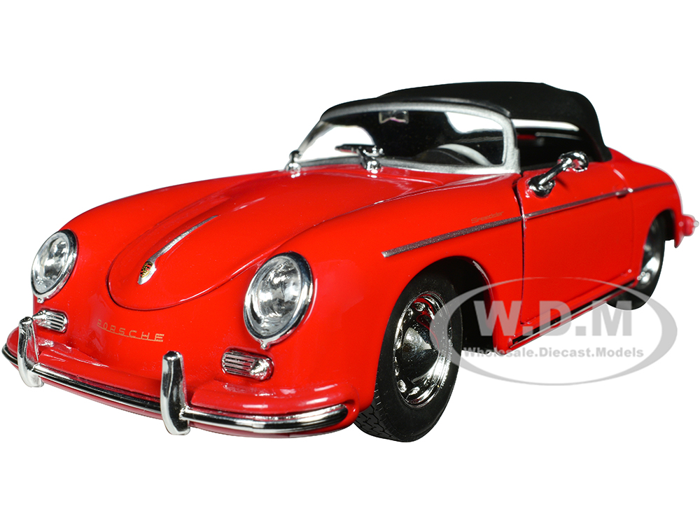 Porsche 356A Speedster Red with Black Soft Top NEX Models Series 1/24 Diecast Model Car by Welly