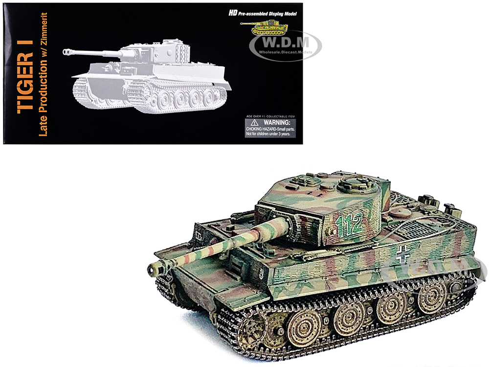 Germany Tiger I Late Production with Zimmerit Tank 1./s.Pz.Abt.101 Normandy (1944) NEO Dragon Armor Series 1/72 Plastic Model by Dragon Models