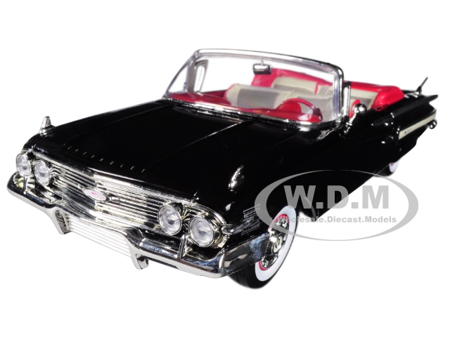 1960 Chevrolet Impala Convertible Black 1/18 Diecast Car Model by Motormax