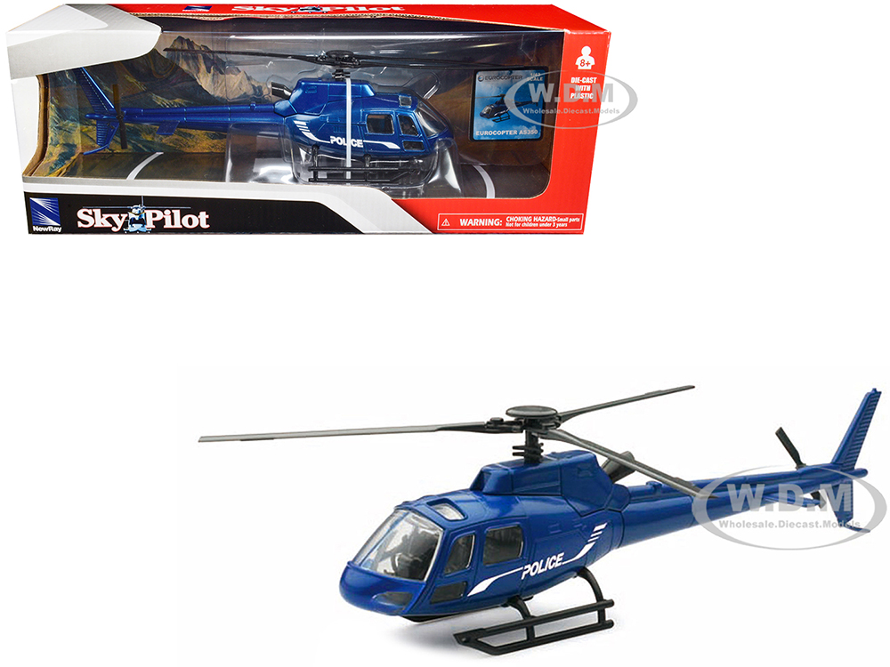 Eurocopter AS350 Helicopter Blue Metallic 