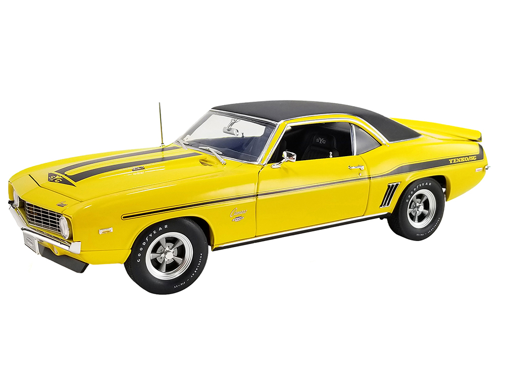 1969 Chevrolet Yenko Camaro Daytona Yellow with Black Stripes and Black Vinyl Top Limited Edition to 420 pieces Worldwide 1/18 Diecast Model Car by ACME