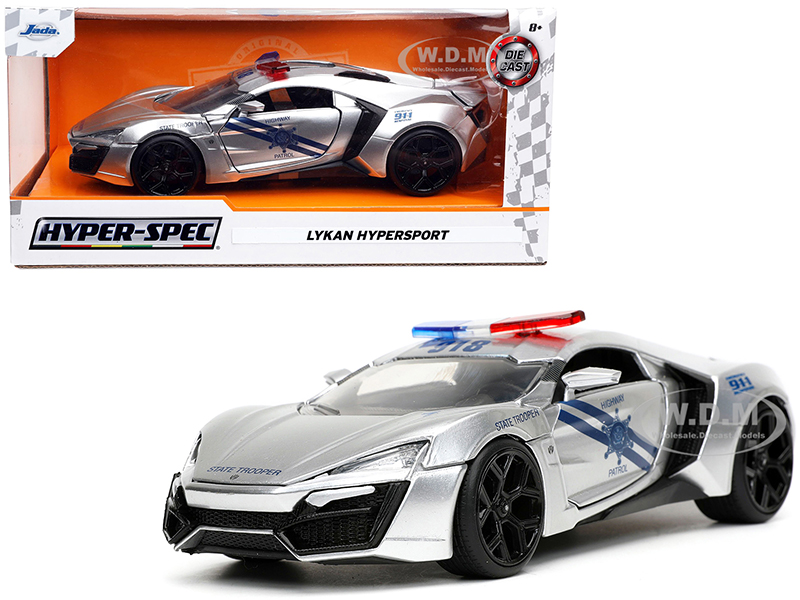 Lykan Hypersport Police Silver with Blue Stripes 