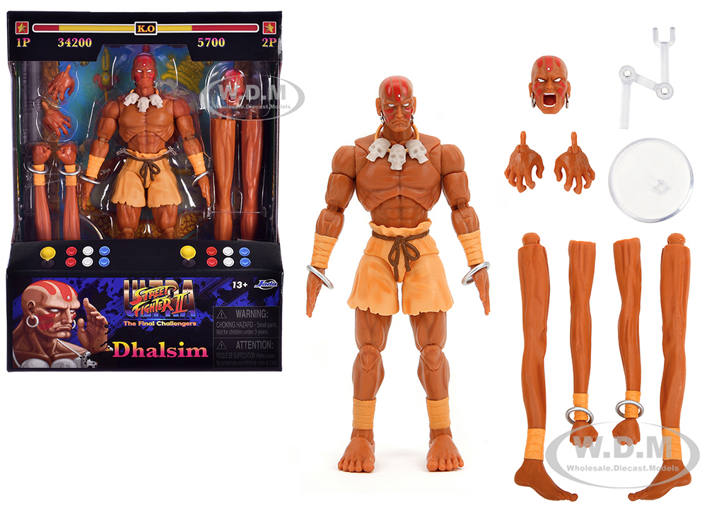 Dhalsim 6 Moveable Figure with Alternate Head and Limbs Ultra Street Fighter II: The Final Challengers (2017) Video Game Model by Jada