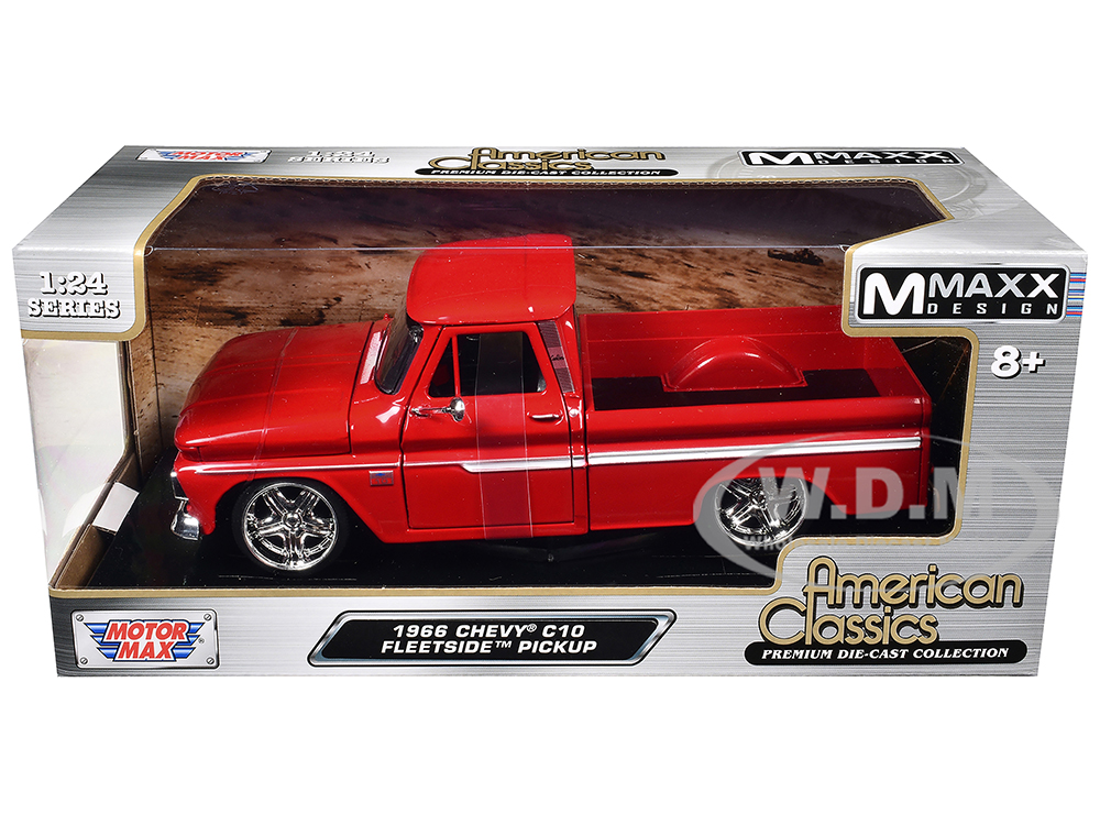 1966 Chevrolet C10 Fleetside Pickup Truck Red Maxx Design American Classics Series 1/24 Diecast Model Car by Motormax