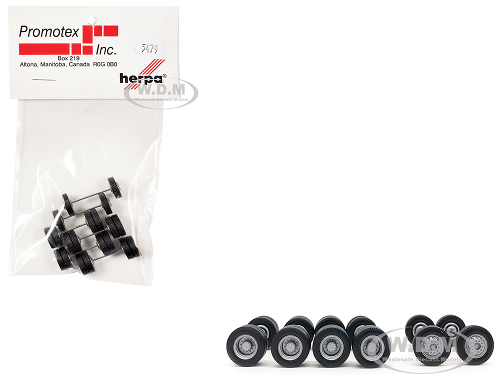 Planetary Hubs Wheel Set (2 Front and 4 Rear) 1/87 (HO) Plastic Model by Promotex