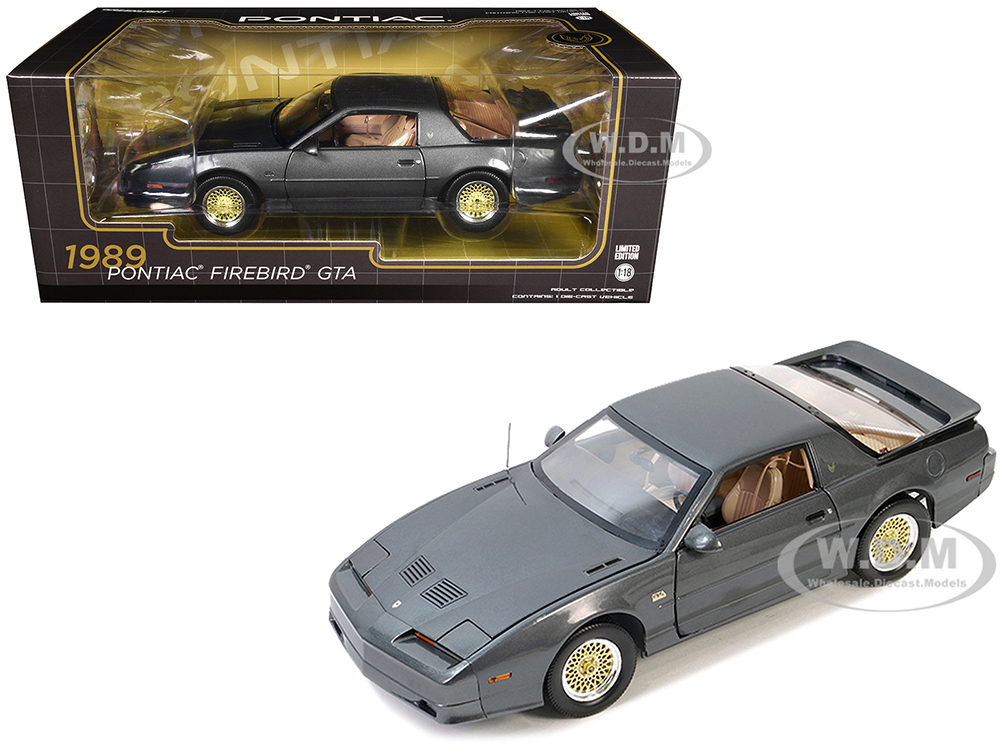 1989 Pontiac Firebird Trans Am GTA Medium Gray 1/18 Diecast Model Car by Greenlight