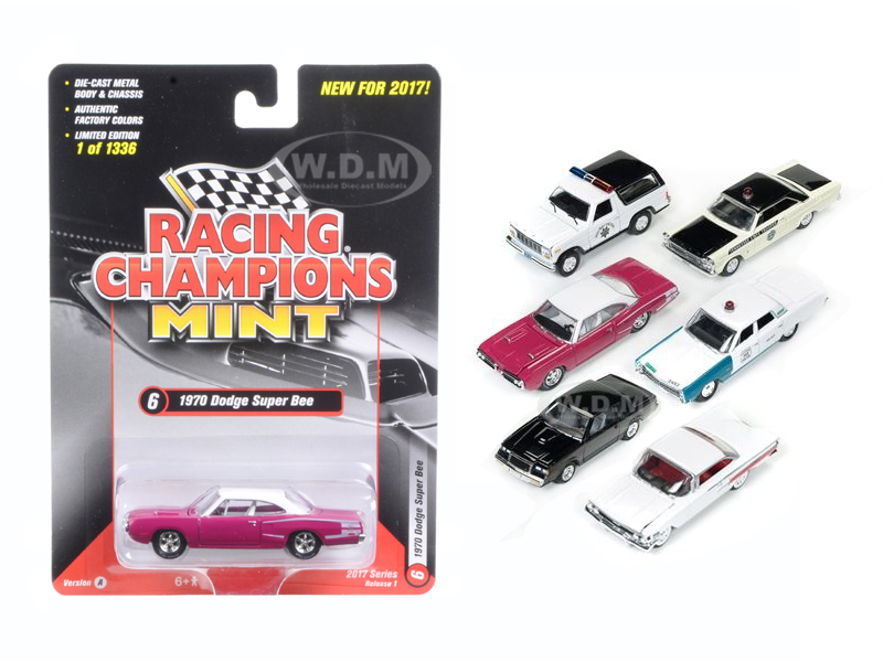 Mint Release 2017 Set A Set Of 6 Cars 1/64 Diecast Model Cars By Racing Champions