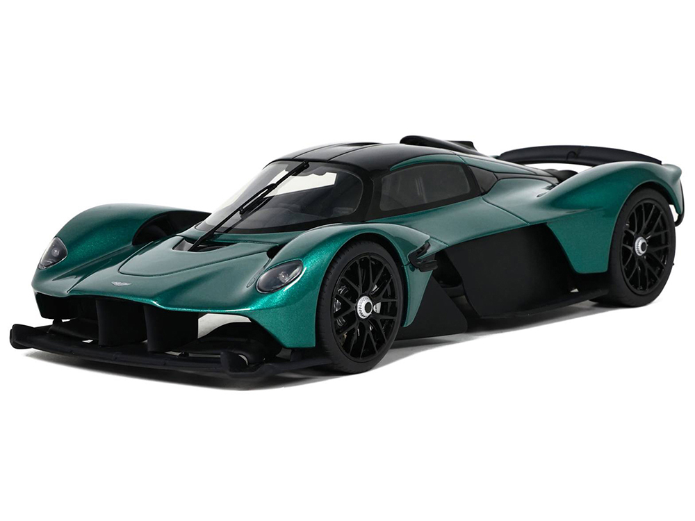 2021 Aston Martin Valkyrie British Racing Green with Black Top 1/18 Model Car by GT Spirit