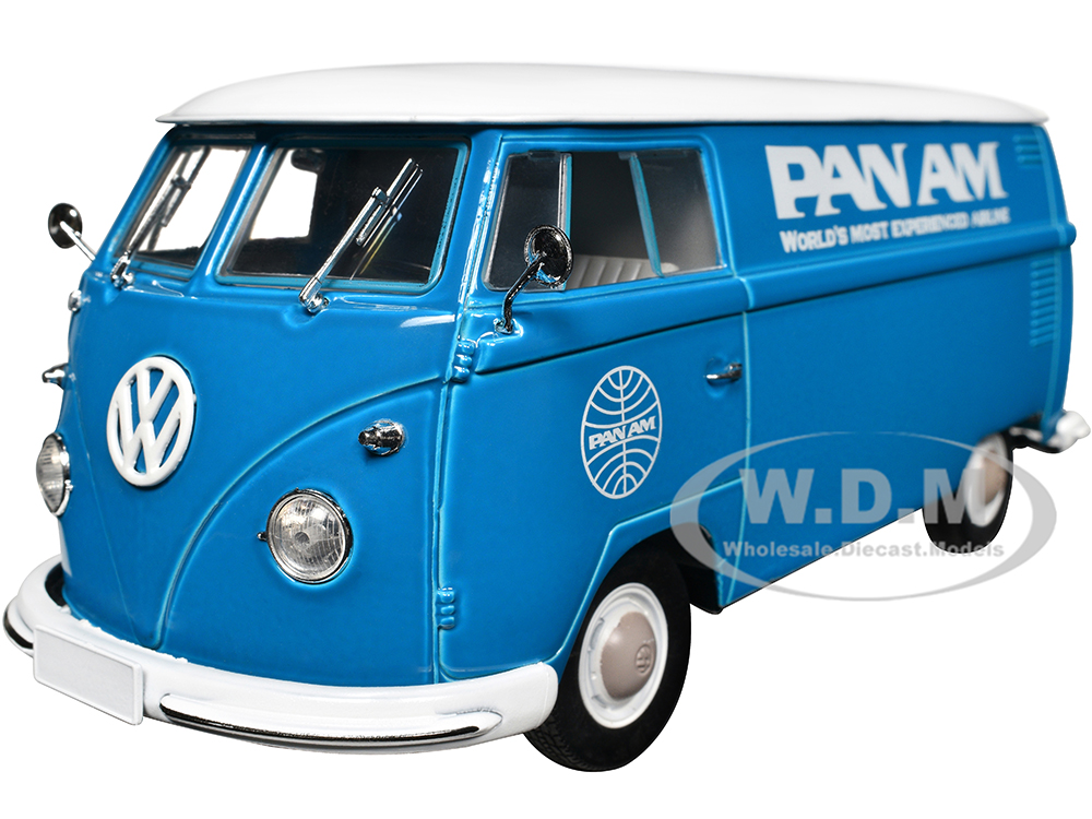 1960 Volkswagen Delivery Van Pan Am Turquoise with White Top Limited Edition to 7000 pieces Worldwide 1/24 Diecast Model by M2 Machines