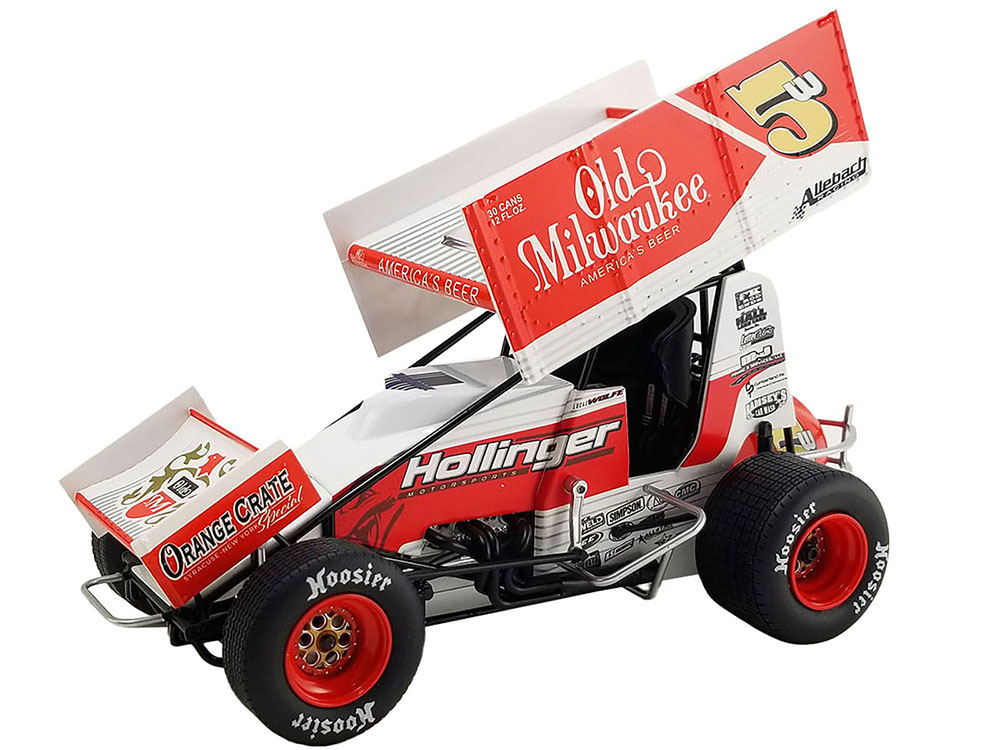 Winged Sprint Car #5W Lucas Wolfe Old Milwaukee Allebach Racing World of Outlaws (2024) 1/18 Diecast Model Car by ACME