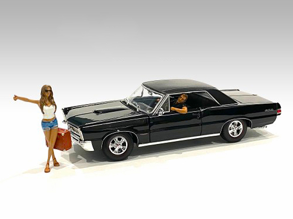 Hitchhiker 2 piece Figurine Set (White Shirt) for 1/24 Scale Models by American Diorama